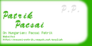 patrik pacsai business card